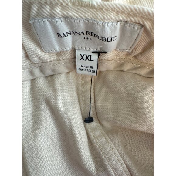 Banana Republic Relaxed Fit denim crop Pants ivory Cotton size 2xl new - Picture 6 of 6